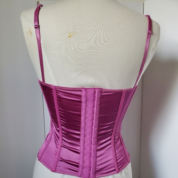 Victoria Secret Pink Magenta Black Lace Bustier Top - Picture 5 of 7